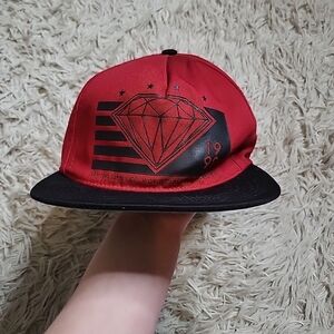 Diamond Supply Company Hat Red Black Green Baseball Cap Snapback Made in USA